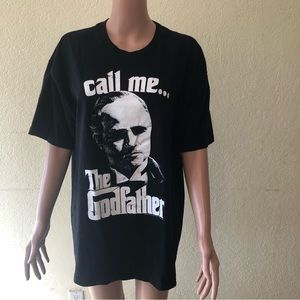 Y2K Tee Call Me The Godfather Black T-Shirt Women’s Size XL Graphics Print 2014